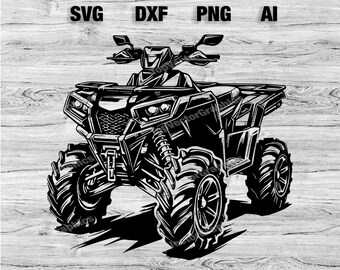May include: Black and white illustration of an off-road vehicle with large tires. The vehicle has a roll cage and a front bumper.