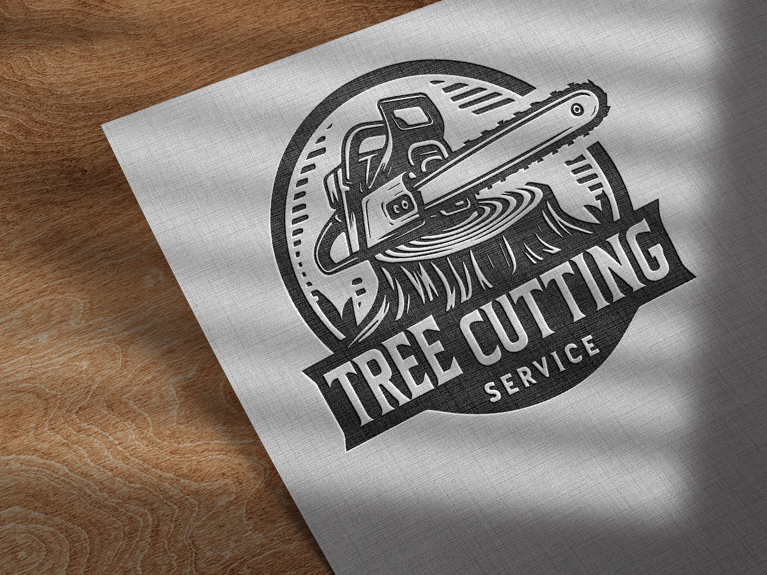 Professional Tree Cutting Service Logo Design- Chainsaw - SVG, PNG, Dxf ...