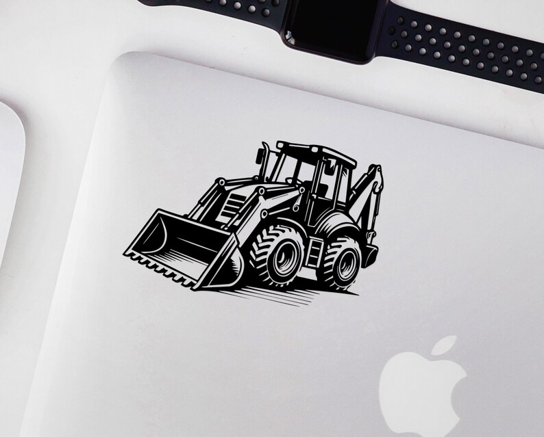 Backhoe Machine Cut File | Heavy Equipment Vector Graphic Silhouette ...