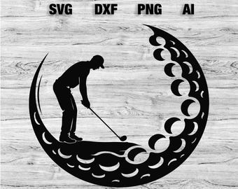 Golf svg, Golfer svg, Golfing Design svg, Golf logo, Golf ball svg, Golf vector, Golf Club, SVG, PNG, Dxf, Ai, Instant Download Laser Ready
