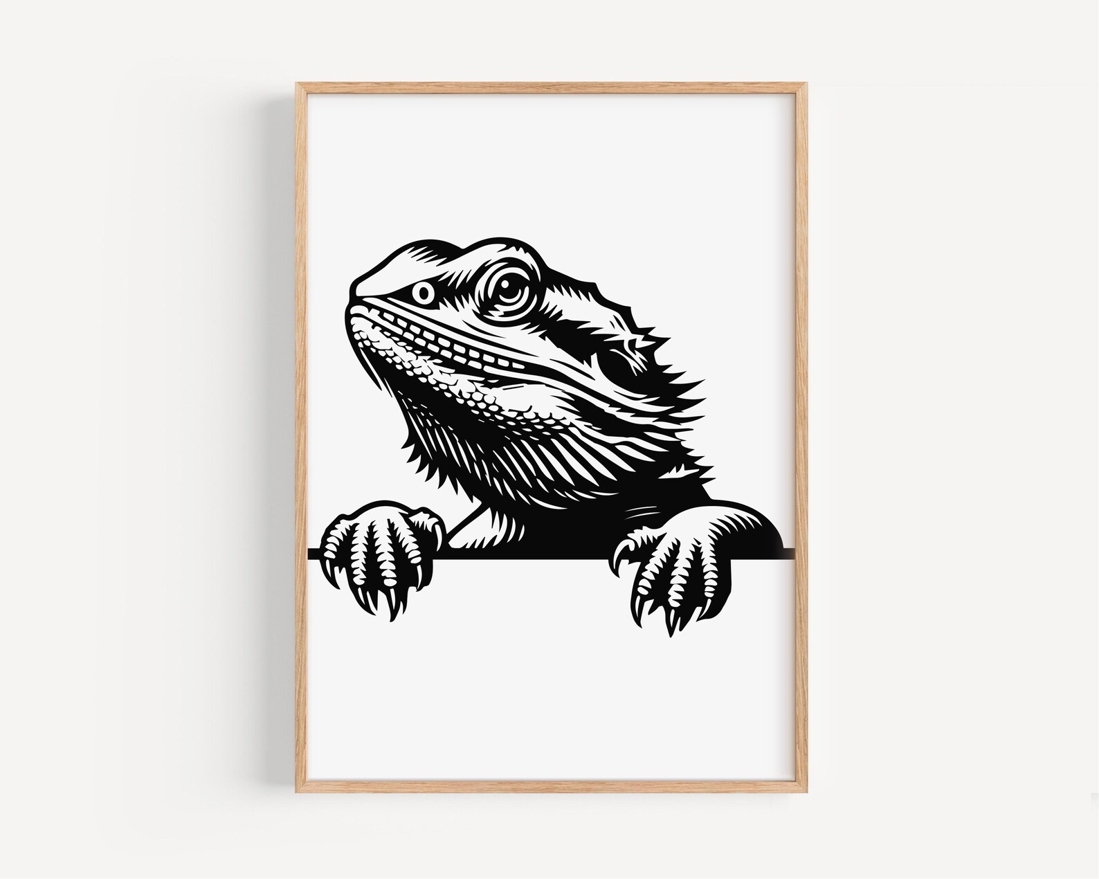 Peeking Bearded Dragon Head | Lizard Vector Graphic Laser File ...