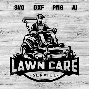 Professionele gazonverzorging & landschapsarchitectuur logo ontwerp - maaier - SVG, PNG, Dxf, AI-bestanden inbegrepen | Branding zakelijk buiten | Direct downloaden