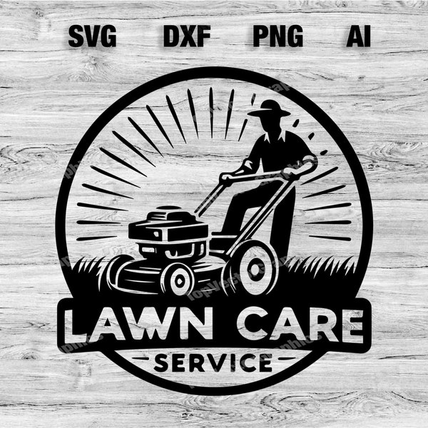 Professional Lawn Care & Landscaping Logo Design - SVG, PNG, Dxf, AI Files Included | Business Outdoor Branding | Instant Download