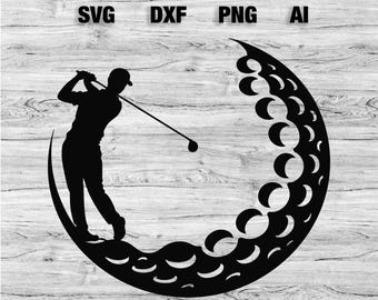 Golf svg, Golfer svg, Golfing Design svg, Golf logo, Golf ball svg, Golf vector, Golf Club, SVG, PNG, Dxf, Ai, Instant Download Laser Ready