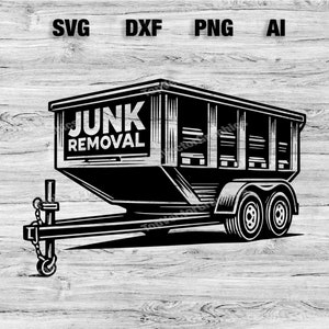 Müllentsorgung Geschäftsgrafik - Geschäftslogo - SVG, PNG, Dxf, AI-Dateien enthalten | Müllabschleppwagen Outdoor Branding | Sofort Download