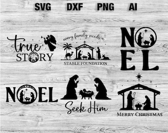 Nativity Svg Bundle,Nativity scenes svg,Christmas SVG,Holy Scene SVG,Religious Christian,Christmas Sign,Holy Family,Cricut & silhouette