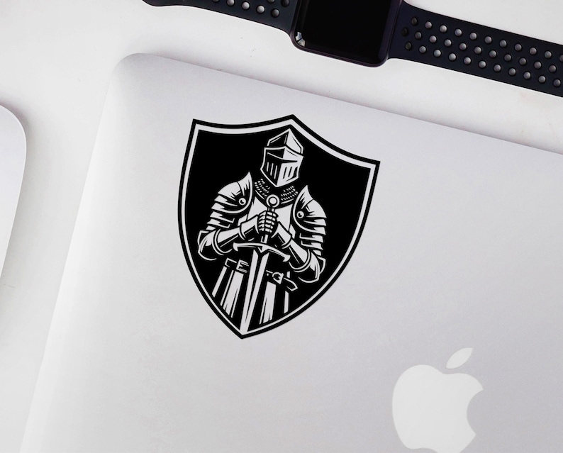 Medieval Knight Silhouette Cut Files | Medieval Knight Shield Vector Silhouette, Cameo, Cricut SVG, PNG, Dxf, Ai, Instant Download Laser image 3