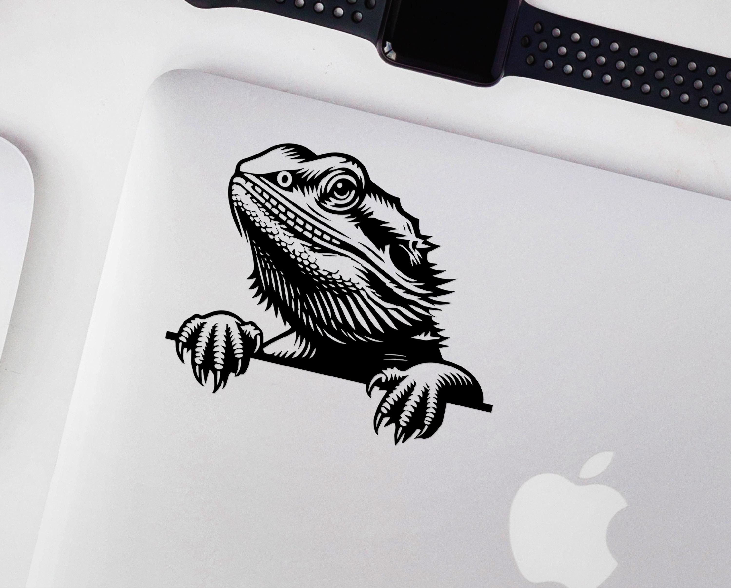 Peeking Bearded Dragon Head | Lizard Vector Graphic Laser File ...