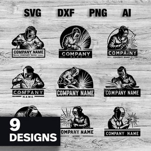 9 Professioneller Schweißer-Service-Logo-Design - Schweißer- SVG, PNG, Dxf, AI-Dateien enthalten | Business Branding Grafiken | Sofort Download