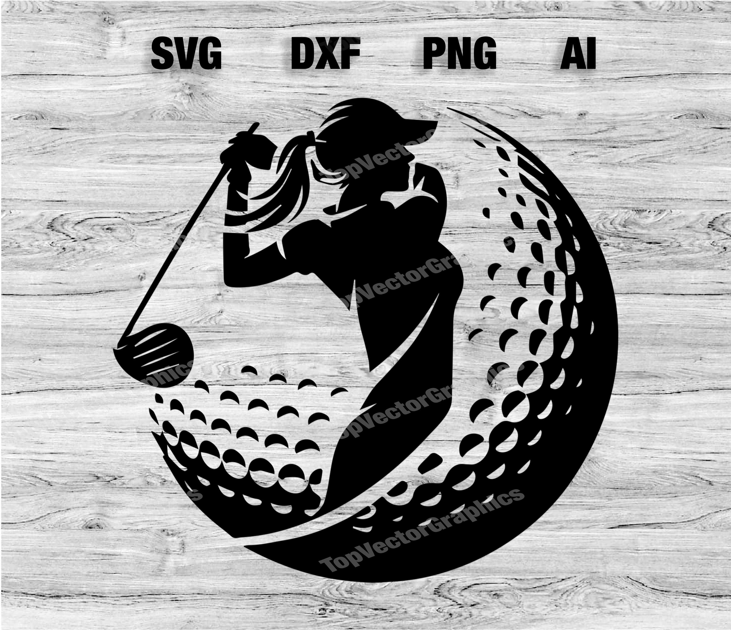 Golf Girl Silhouette - Etsy, image size:3000x2586