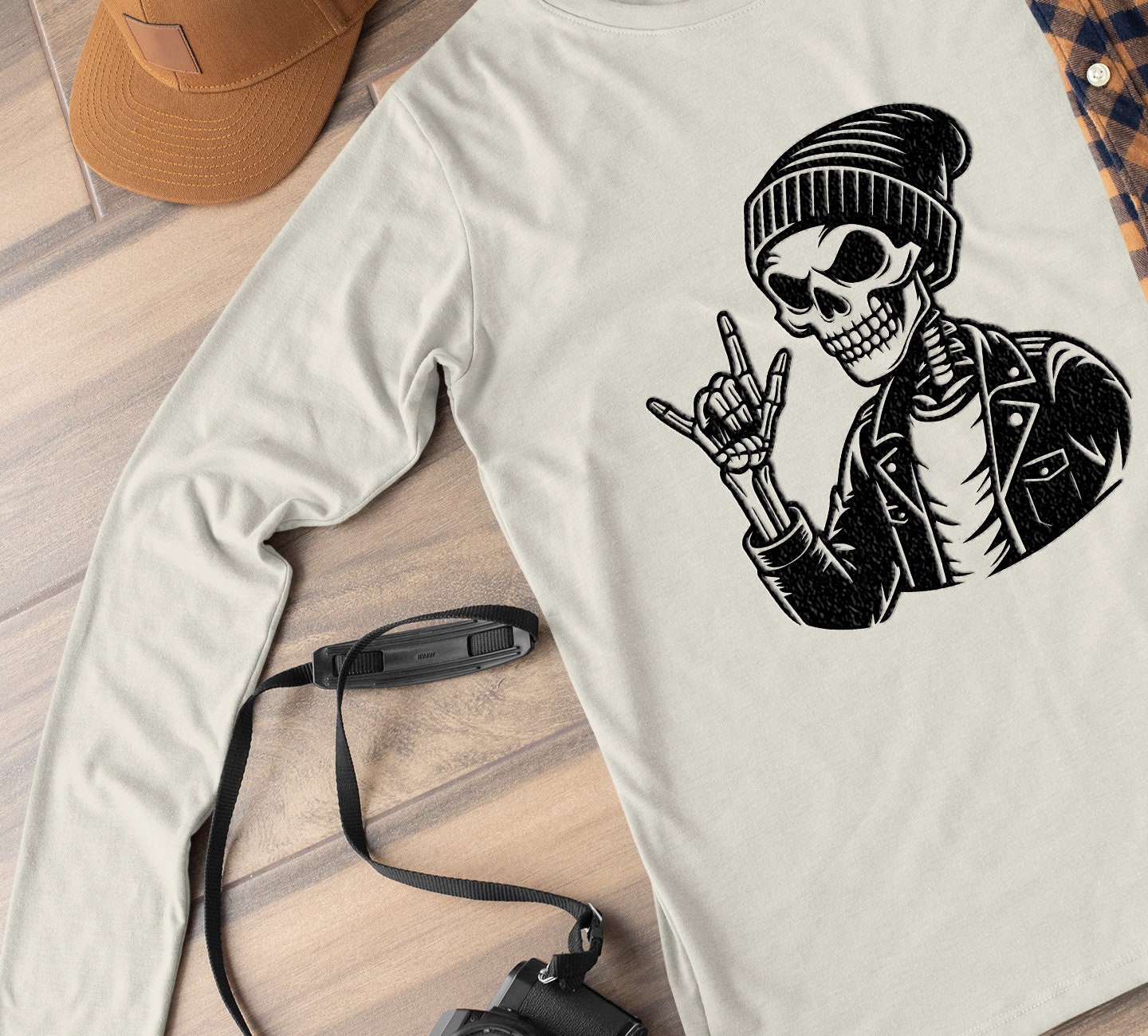 Punk Rocker Skeleton Vector Punk Skeleton Rock and Roll Cut Files | Skater Skull Vector Silhouette ...