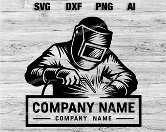 Professional Welder Service Logo Design - Welder- SVG, PNG, Dxf, AI Files Included | Business Branding Graphics | Instant Download