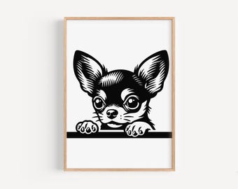 【ykcomページ】チワワさん肖像画 チワワの頭をのぞかせる | 犬のベクトル グラフィック レーザー