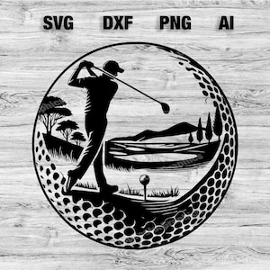 Golf svg, Golfer svg, Golfing Design svg, Golf logo, Golf ball svg, Golf vector, Golf Club, SVG, PNG, Dxf, Ai, Instant Download Laser Ready