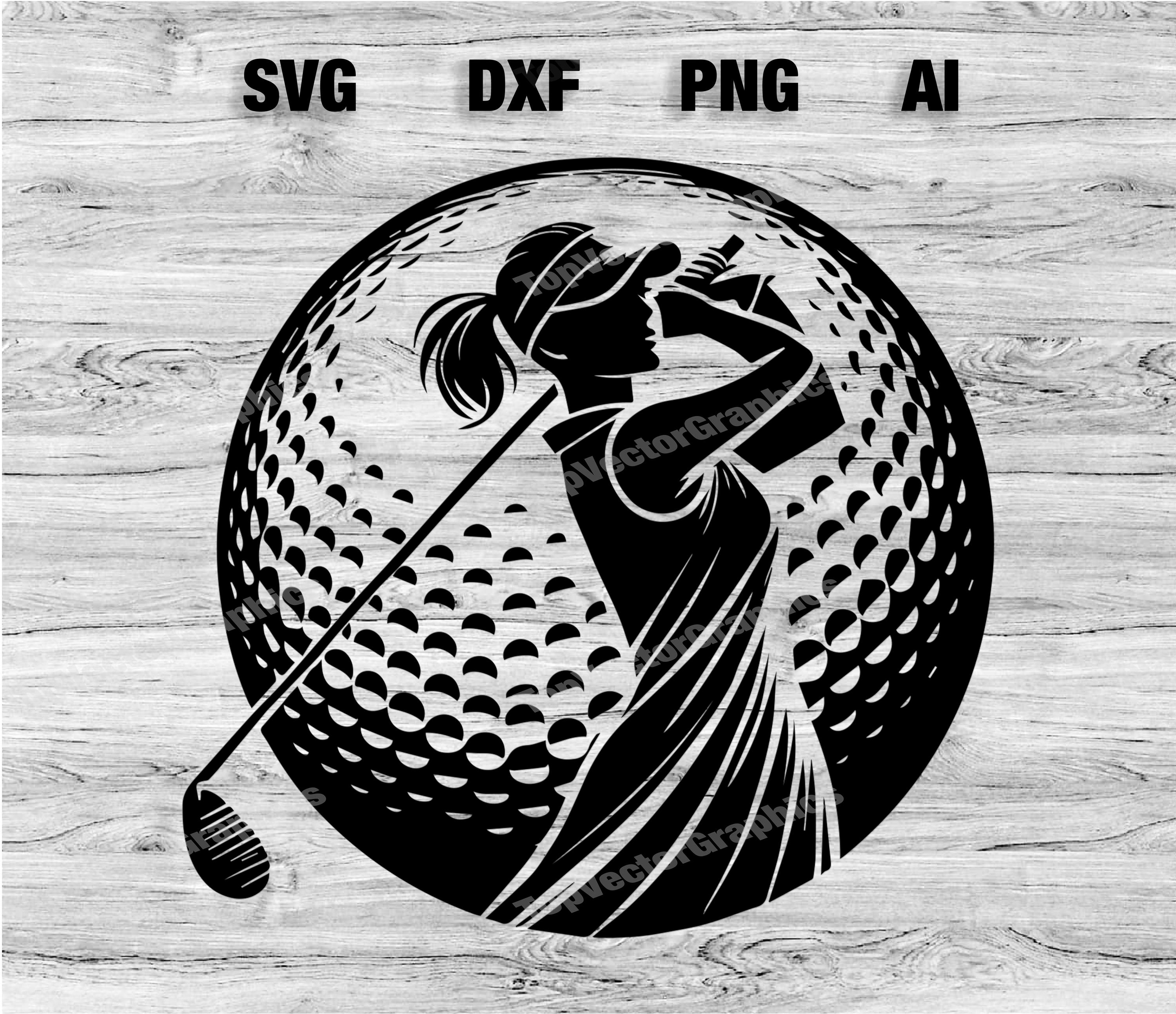 Female Golf Silhouette Svg, Golfer Svg, Golfing Design Svg, Golf Logo ...