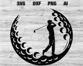 Golf svg, Golfer svg, Golfing Design svg, Golf logo, Golf ball svg, Golf vector, Golf Club, SVG, PNG, Dxf, Ai, Instant Download Laser Ready
