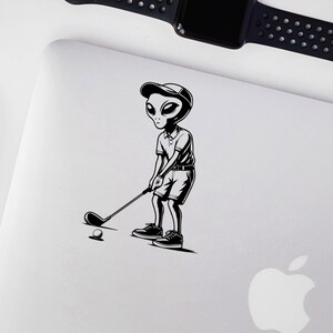 Alien Golfer Silhouette Cut Files | Fun Golf Alien Vector Silhouette ...