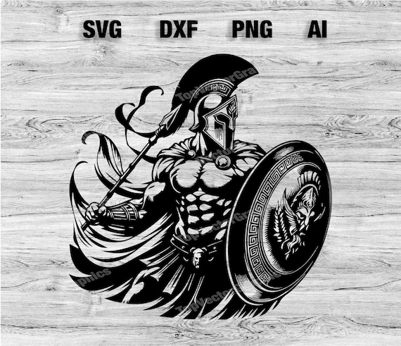 Spartan Warrior Silhouette Cut Files | Spartan Warrior Vector Silhouette, Cameo, Cricut SVG, PNG, Dxf, Ai, Instant Download Laser Ready