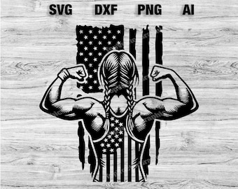 Amerikaans worstelen vrouwen premium SVG | Worstelen Svg | Worstelaar meisje Svg | Martial Art Clipart Cricut sublimatiebestand SVG, png, dxf, AI bundel