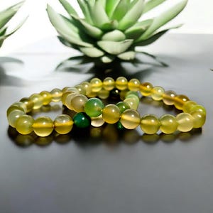 Apple Agate Bracelet 8mm Crystal Healing, Emotional Balance & Spiritual Growth Gemstone Jewelry