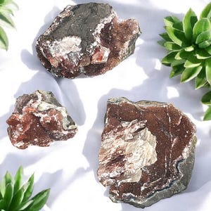 Red Amethyst Decor with Calcite Crystal | Unique Healing Gemstone for Home, Meditation & Energy Work