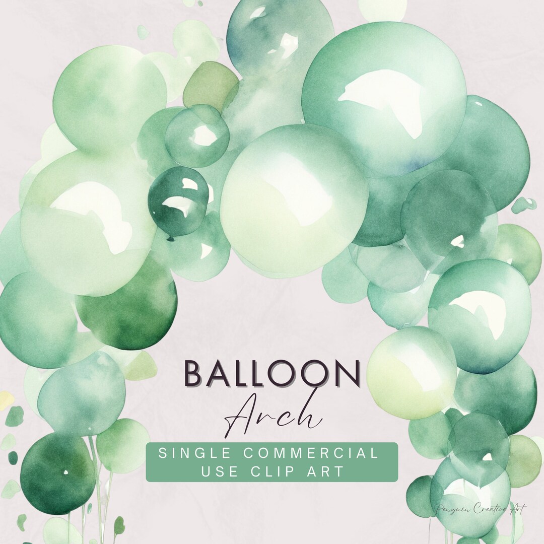 Balloon Arch Clip Art, SINGLE IMAGE, Commercial Use, Transparent Pngs