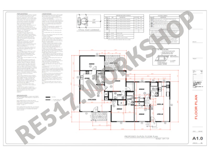 Single Family Dwelling Duplex Unit 3 bedroom 3 bathroom 2 bedroom 1 bathroom 1900 sq. ft. floor plan design image 8