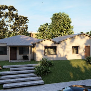 Single Family Dwelling Duplex Unit 3 bedroom 3 bathroom 2 bedroom 1 bathroom 1900 sq. ft. floor plan design image 1