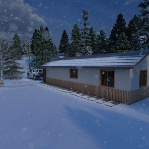 Modern Camping house Plan Design - 2 bedroom, 2 bath (800 sq. ft.) - Gable Roof - Floor Plan