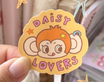 Orange Daisy Lovers Vinyl Sticker | Waterproof | Cute | Kawaii | Journal | Laptop | Decoration | Die Cut