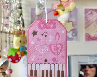 Ambientador napolitano / Aroma a galleta de vainilla / Accesorio para coche / Decoración de interiores / Amuleto perfumado / Estética musical / Diseño de piano