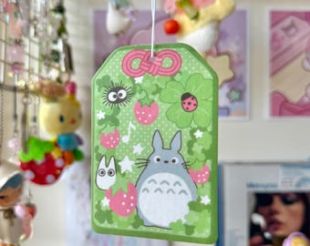 Totoro Omamori Air Freshener | Jasmine Tea Scent | Car Accessory | Studio Ghibli | Room Decor | Scented Lucky Charm