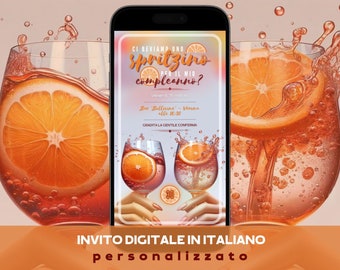 Digital invitation in Italian, personalized birthday invitation, cocktail invitation, party invitation, graduation invitation, promotion invitation