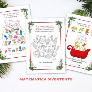 Idea regalo di Natale per bimbi, pagine di attività per bambini in italiano, pagine da colorare natalizie per bimbi, pagine stampabili. immagine 5