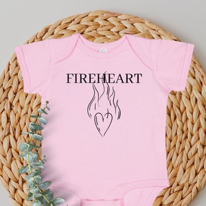 Fireheart Bodysuit, Throne Of Glass Baby, SJM Merch, ACOTAR Baby Bodysuit, Velaris Baby, TOG Baby, City Of Starlight, Bookish For Baby