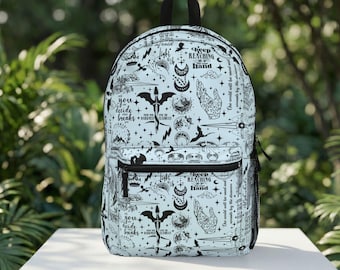 Plecak ACOTAR Massaverse Reader Sarah J Maas Merch Fantasy Gift For Reader Bookpack Throne Of Glass Backpack Crescent City Velaris Gift
