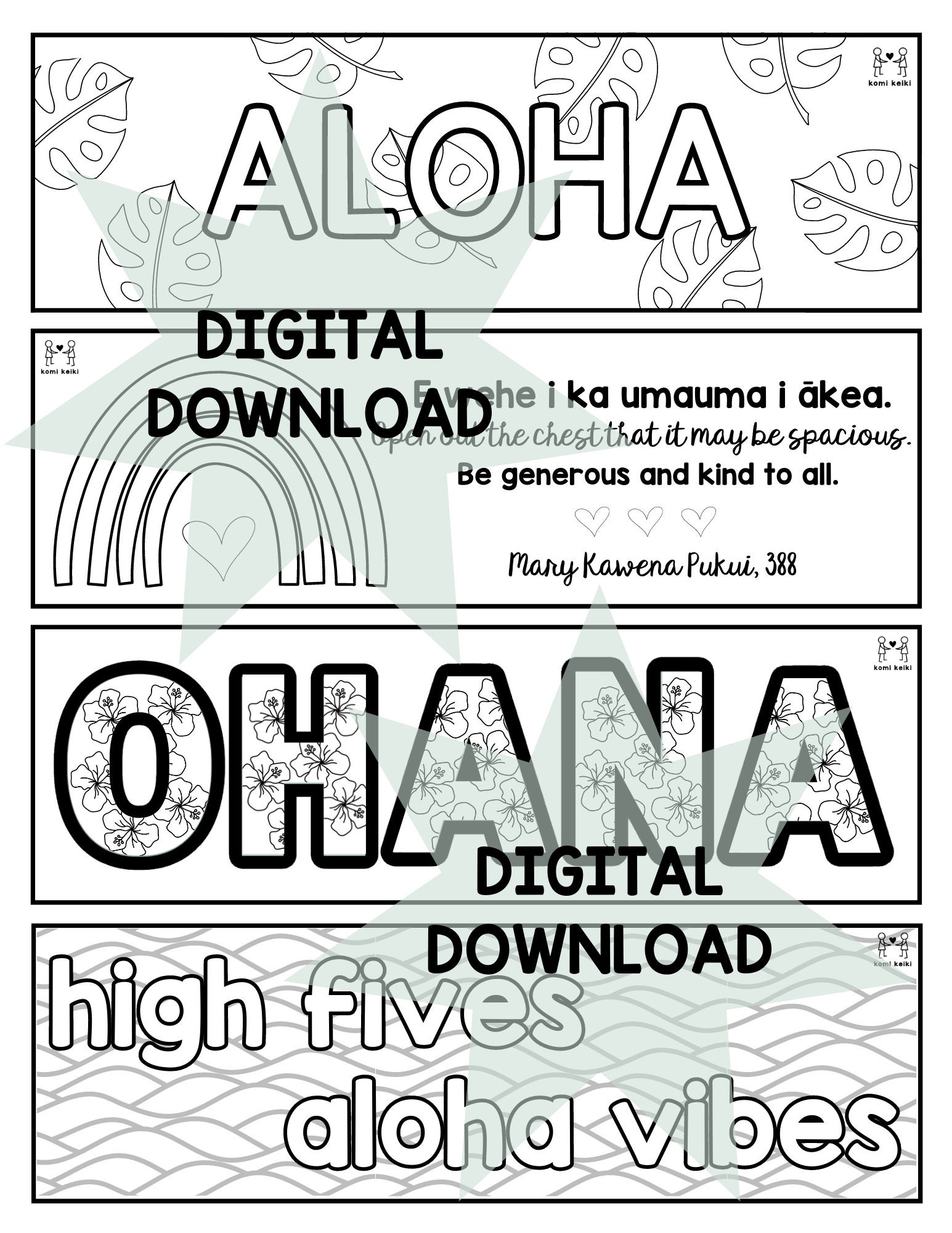 Hawaiian Inspired Printable Bookmarks - Etsy