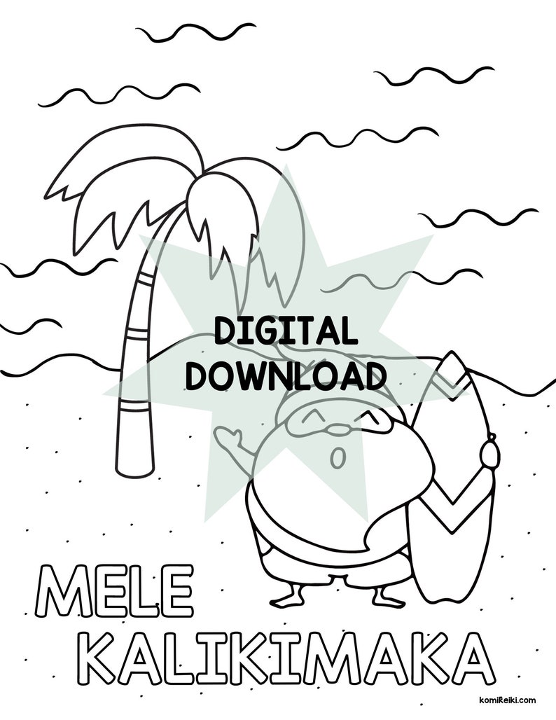 Printable Mele Kalikimaka Coloring Page - Etsy