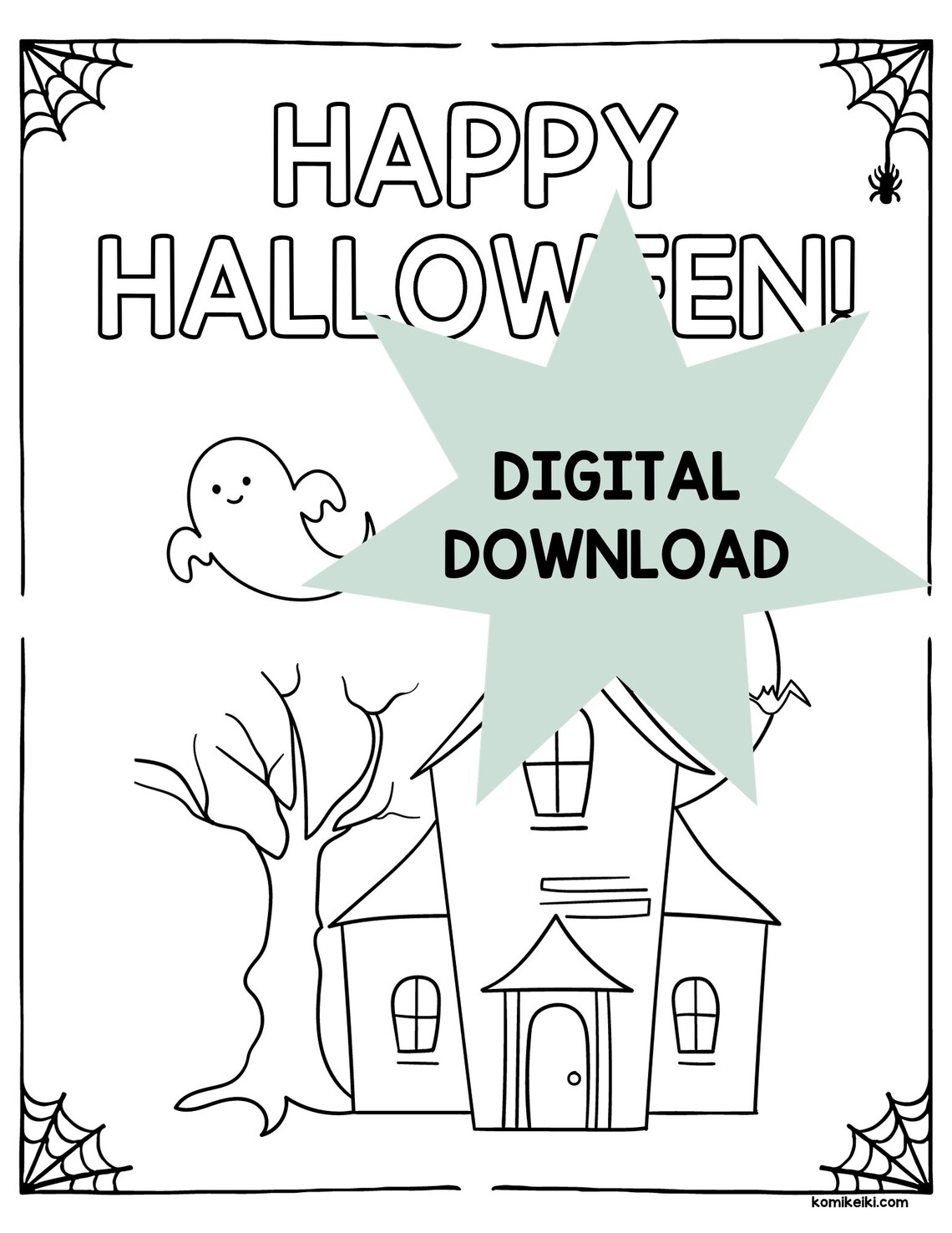 Printable Halloween Coloring Page Etsy