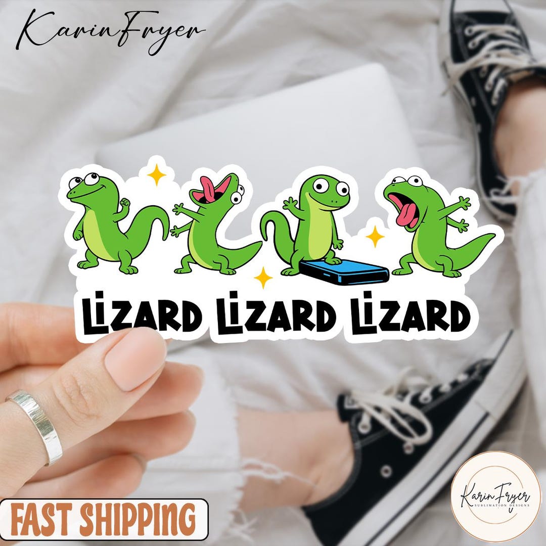 Lable Lizard Lizard Lizard Lizard Sticker | Funny Lizard Decal | Reptile Lover Vinyl ...
