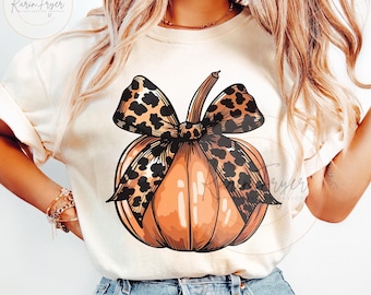 Leopard Pumpkin Coquette bow png, retro halloween png, trending png, Fall bow png soft girl png, Pumpkin girly png, leopard pumpkin png