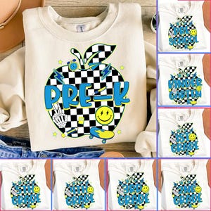 8+ Checkered Apple Teacher Back to School Bundle Png, First Day of School Png, Preppy School Png, First Day Png, Pre-K to 5th Grade Png Boys