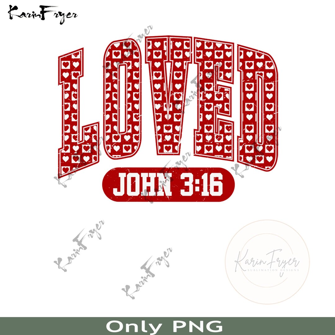 Checkered Loved John 3 16 Valentine Png Christian Valentines Png, Retro ...