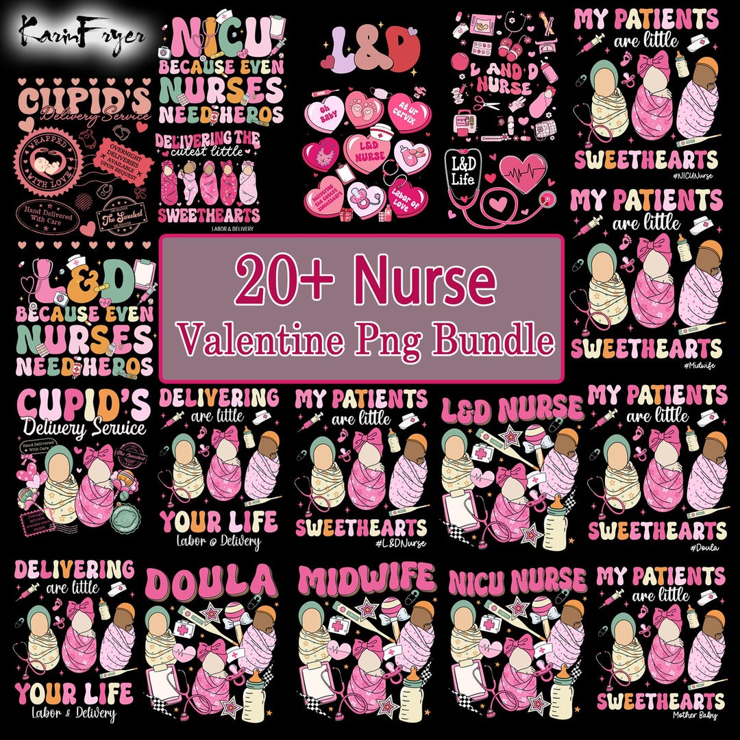 20+ Nurse Valentine Png Bundle, NICU Mother Baby L&D Nurse Valentine ...