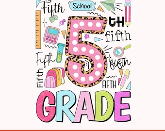Fifth grade png,back to school png,5th grade png,Teacher Png,back to school cliparts png,Retro Teacher png,Bright Doodle Dot png,school png