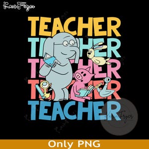 Teacher Back To School Elephant And Piggie PNG,Back To School Png, First Day Png, Elephant Png, Piggie Png, Teacher, Friends Elephant Pigeon
