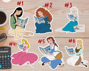 Princess Reading Vinyl Stickers, Hockey Romance Bookish Waterproof Magnets/Stickers