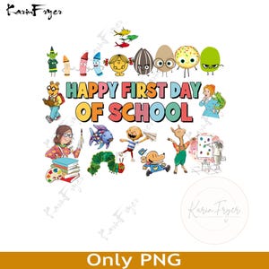 Joyeux premier jour d'école png, livre d'enfants png, enseignant png, élève png, amateur de livres png, lecture png, équipe de la maternelle png