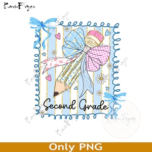 Segundo Grado Png, Lazo de Lápiz Coquette, Regreso a Clases Png, Primer Día Png, Maestra de Segundo Grado Png, Escuela de Niñas Png, Preppy Segundo Grado Png