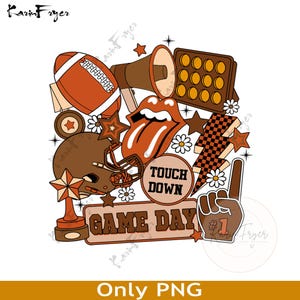 トレンディなフットボールコラージュPNG、フットボールの試合日PNG、フットボールシーズンPNG、タッチダウンシーズンPNG、試合日タッチダウンPNG、レトロフットボールママ
